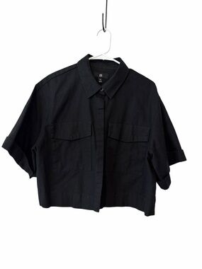 Banana Republic Black Button-Up Collared Shirt